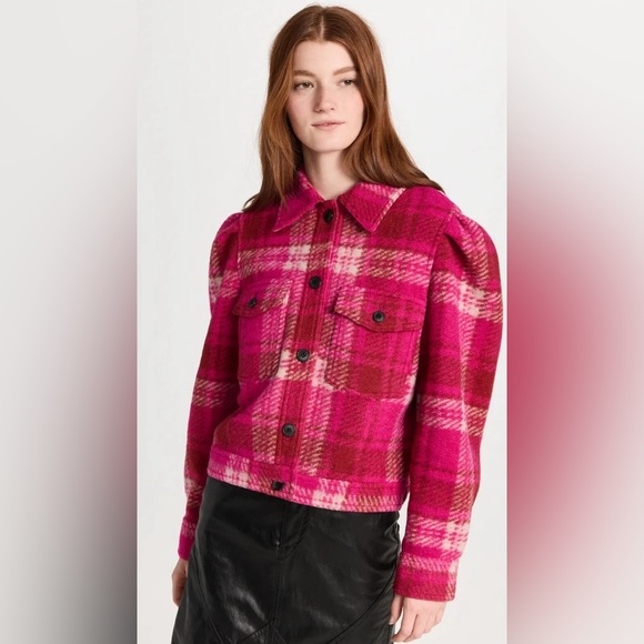 Isabel Marant Pink Plaid Jacket - Picture 1 of 7